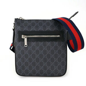 Gucci GG Black Messenger Bag FADJA Supreme Canvas Leather Crossbody One